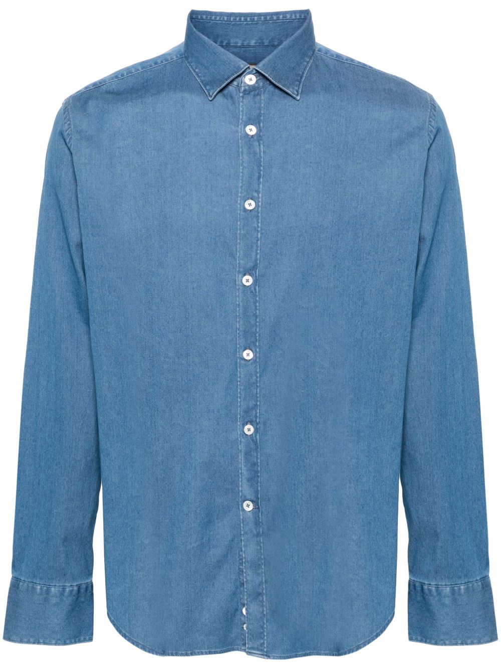 Canali 牛仔衬衫 - 蓝色