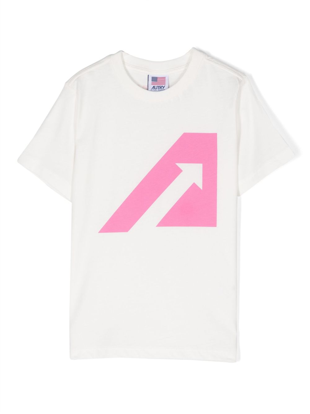 Autry Kids logo印花棉T恤 - 白色