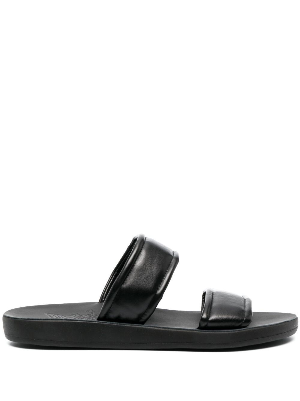 Ancient Greek Sandals Enias 皮质拖鞋 - 黑色