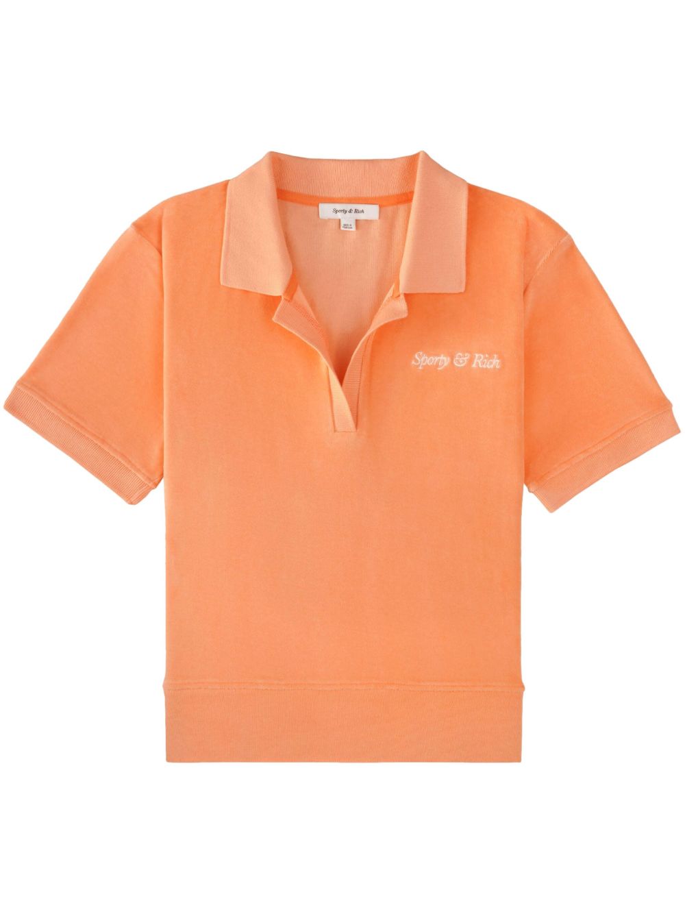 Sporty & Rich 斜体logo棉polo衫 - 橘色