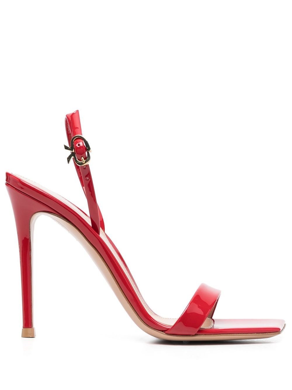 Gianvito Rossi Ribbon 袢带细节露趾凉鞋 - 红色