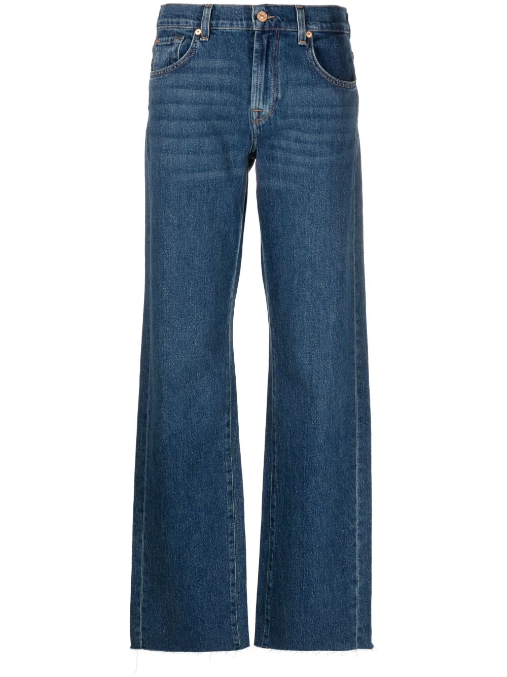 7 For All Mankind Tess 高腰直筒牛仔裤 - 蓝色
