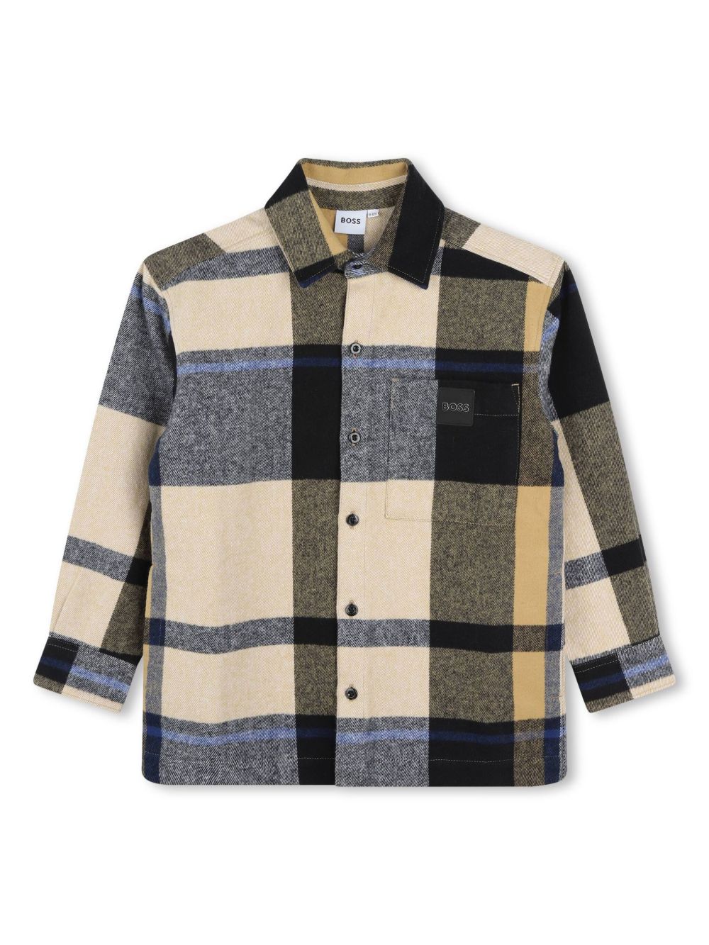 BOSS Kidswear 格纹棉衬衫 - 中性色