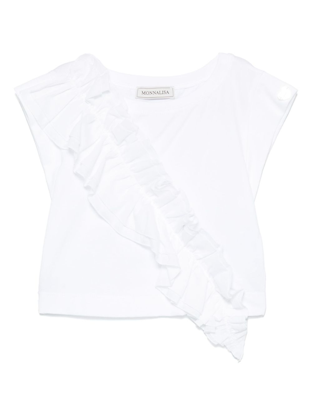 Monnalisa ruffle-trim T-shirt - 白色
