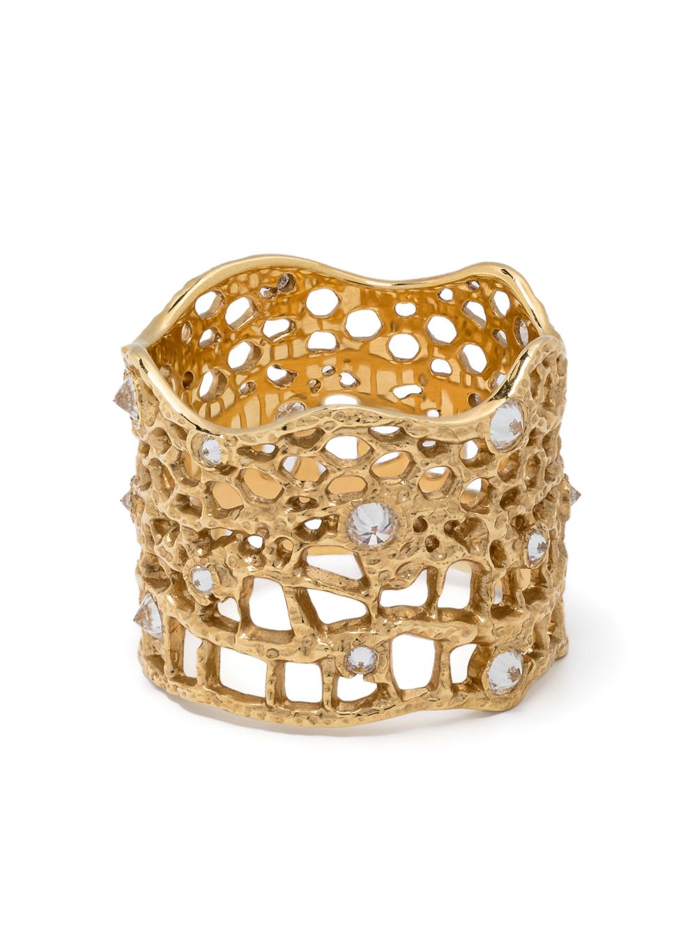 Aurelie Bidermann 18kt yellow gold Vintage Lace diamonds ring - 金色