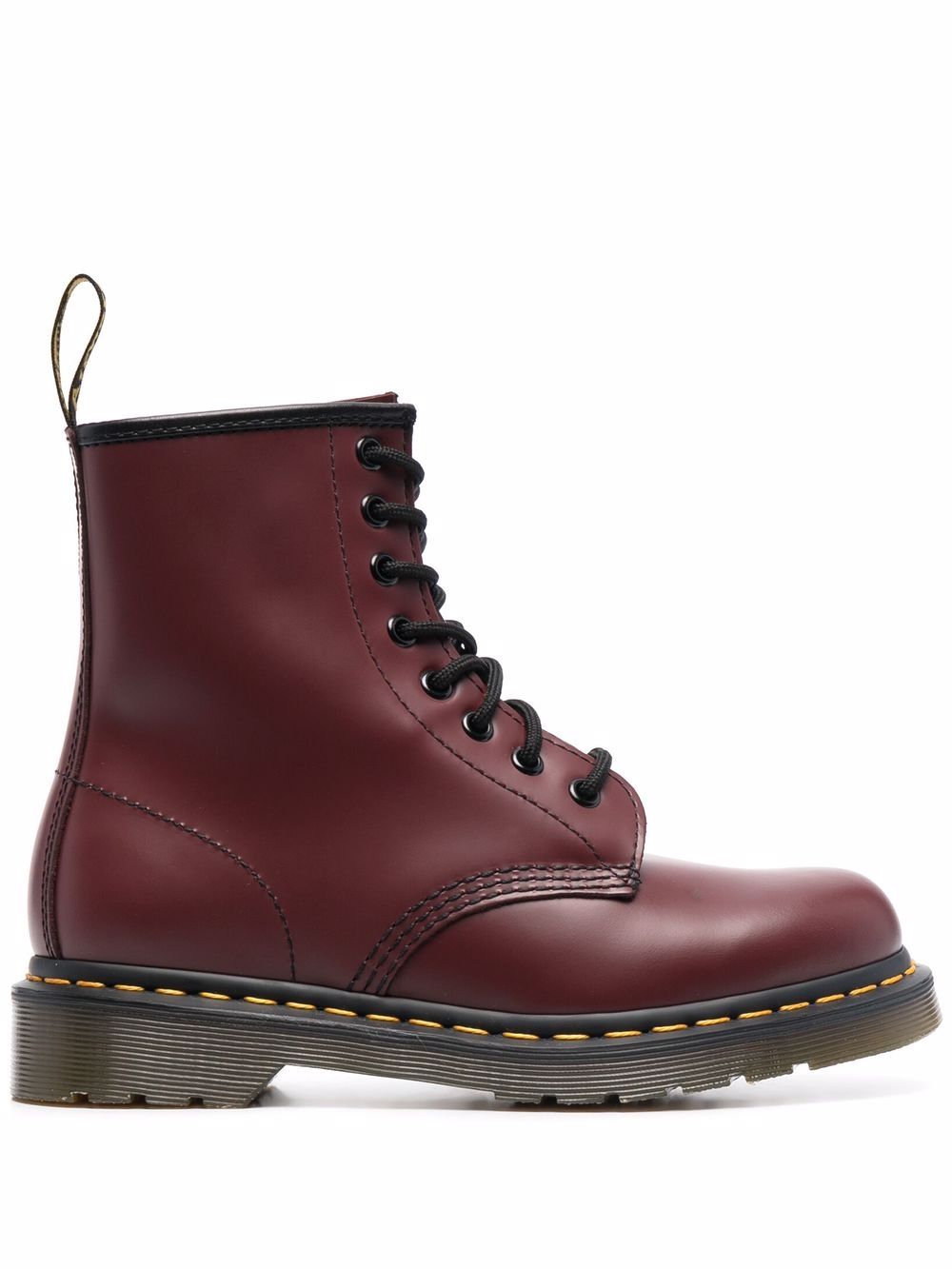 Dr. Martens 系带皮质短靴 - 红色