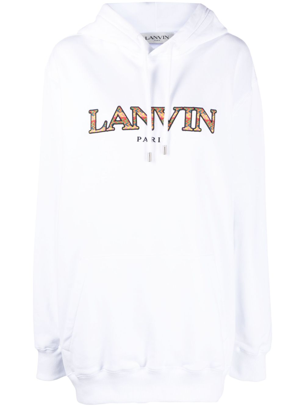 Lanvin logo刺绣连帽衫 - 白色