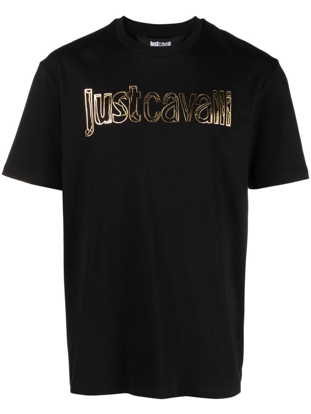 Just Cavalli logo印花棉T恤 - 黑色