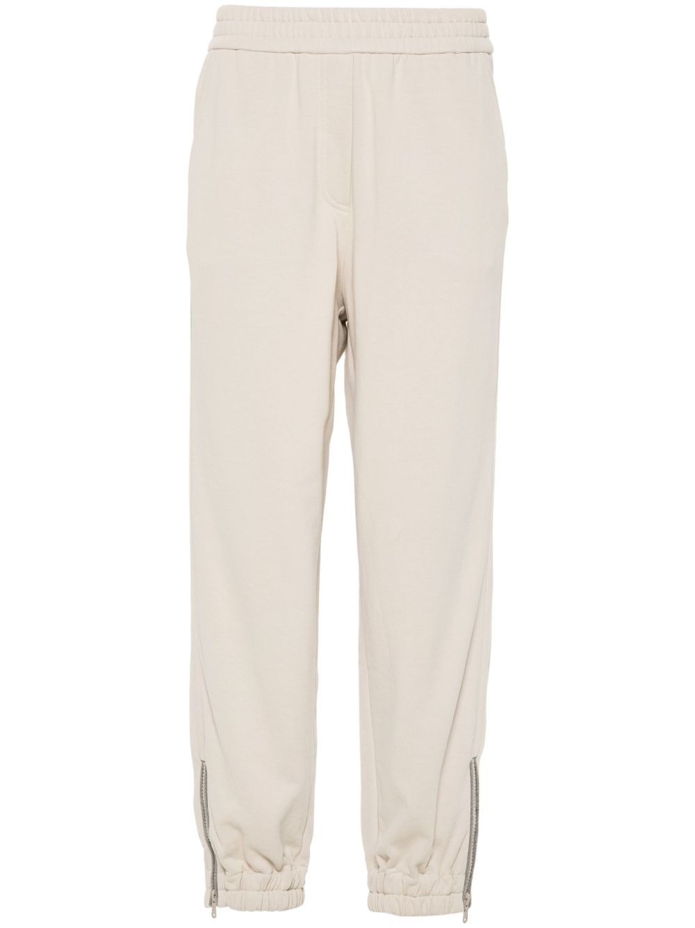 Brunello Cucinelli Monili 珠饰搭链细节运动裤 - 中性色