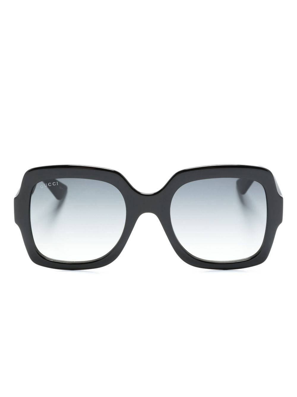 Gucci Eyewear logo镜腿超大框太阳眼镜 - 黑色