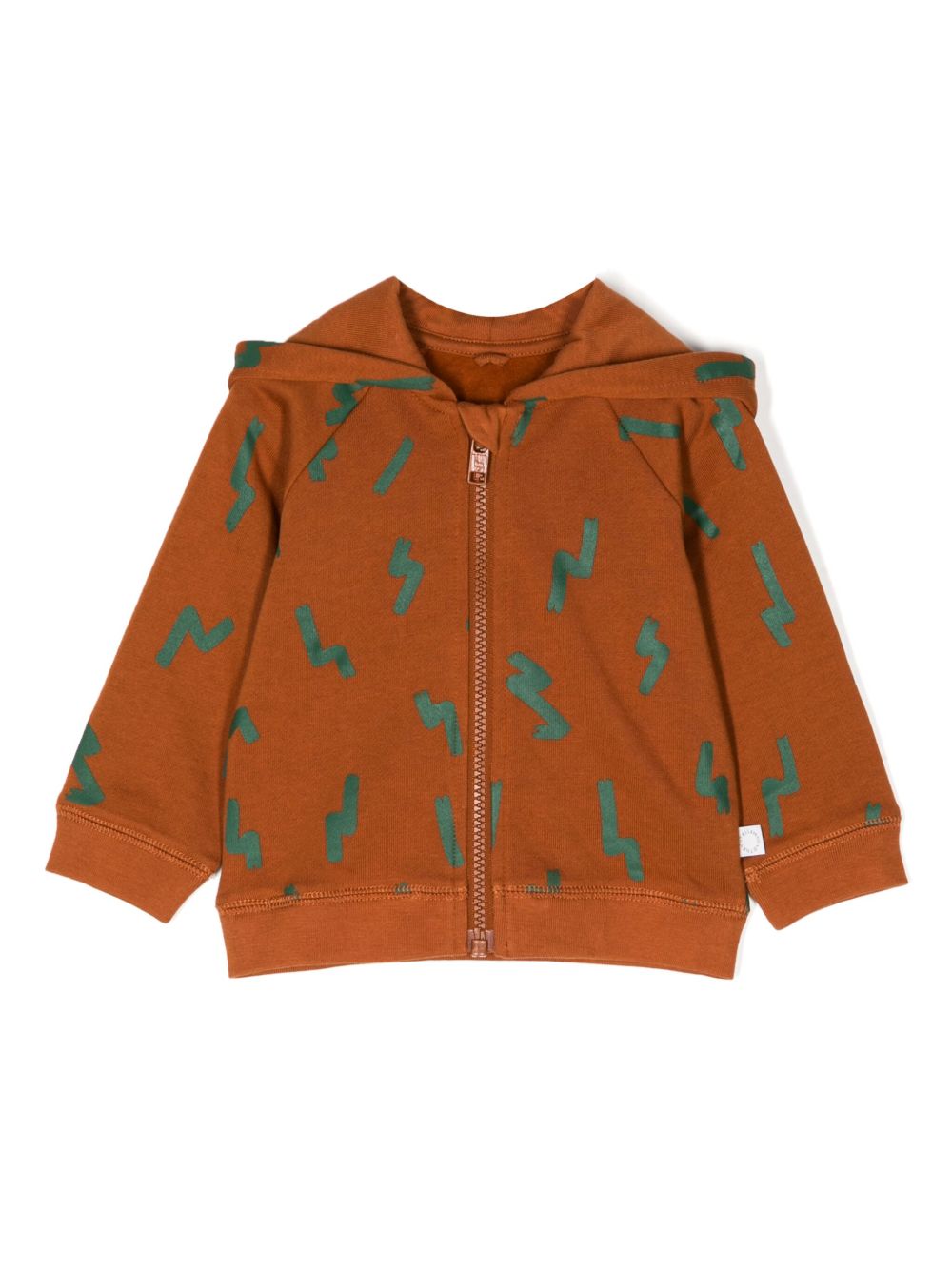 Stella McCartney Kids logo印花连帽夹克 - 褐色