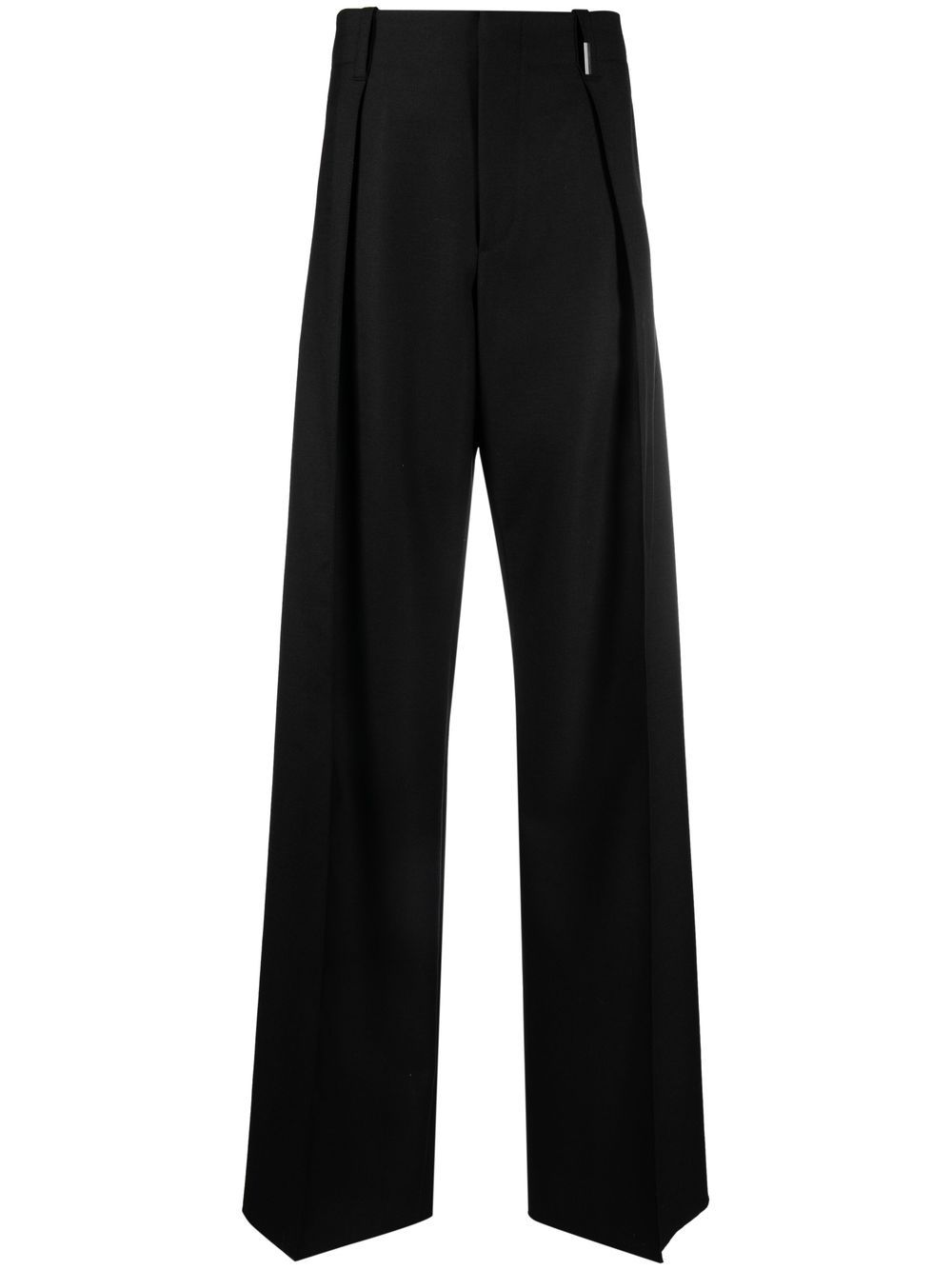 Ferragamo 褶饰细节长裤 - 黑色