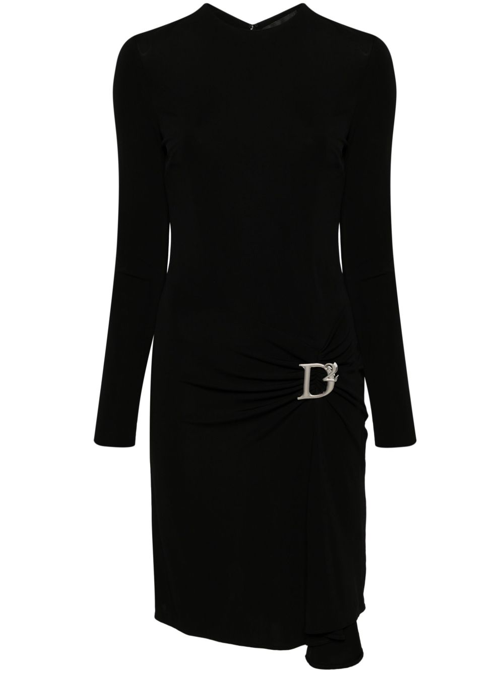 DSQUARED2 Statement logo标牌中长连衣裙 - 黑色