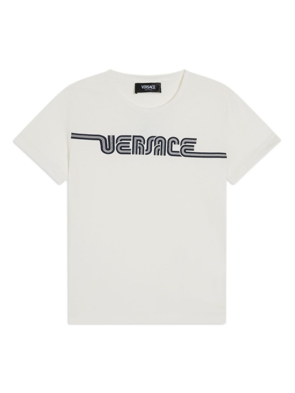 Versace Kids logo印花棉T恤 - 白色