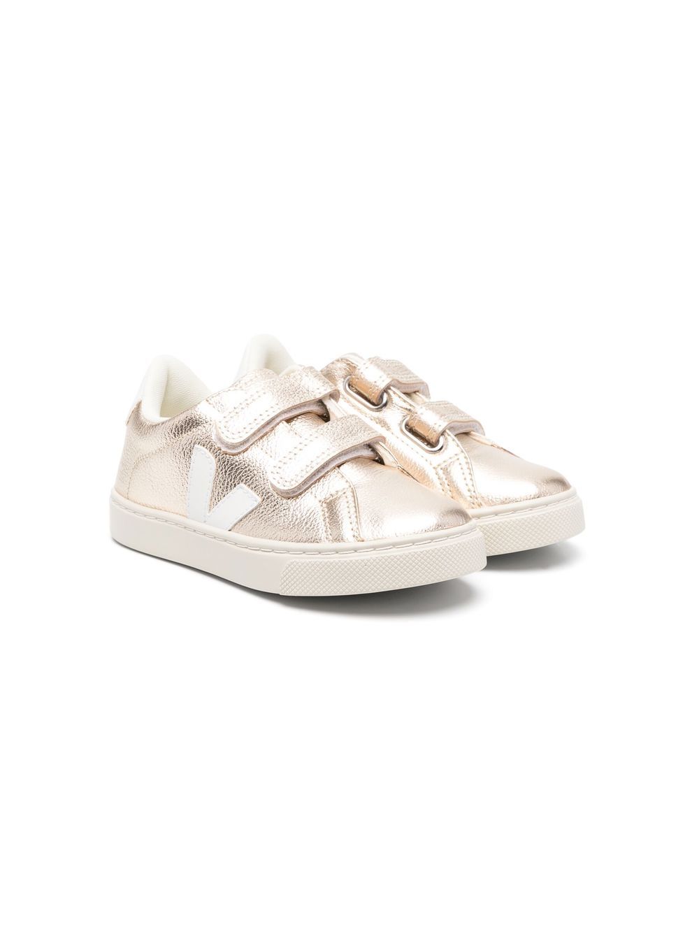 VEJA Kids Esplar 金属感魔术贴运动鞋 - 金色