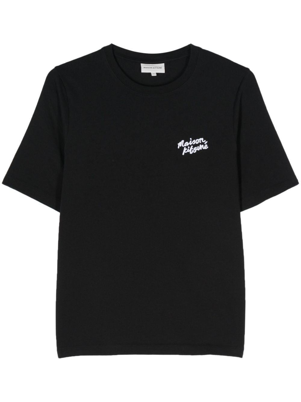 Maison Kitsuné logo刺绣棉T恤 - 黑色