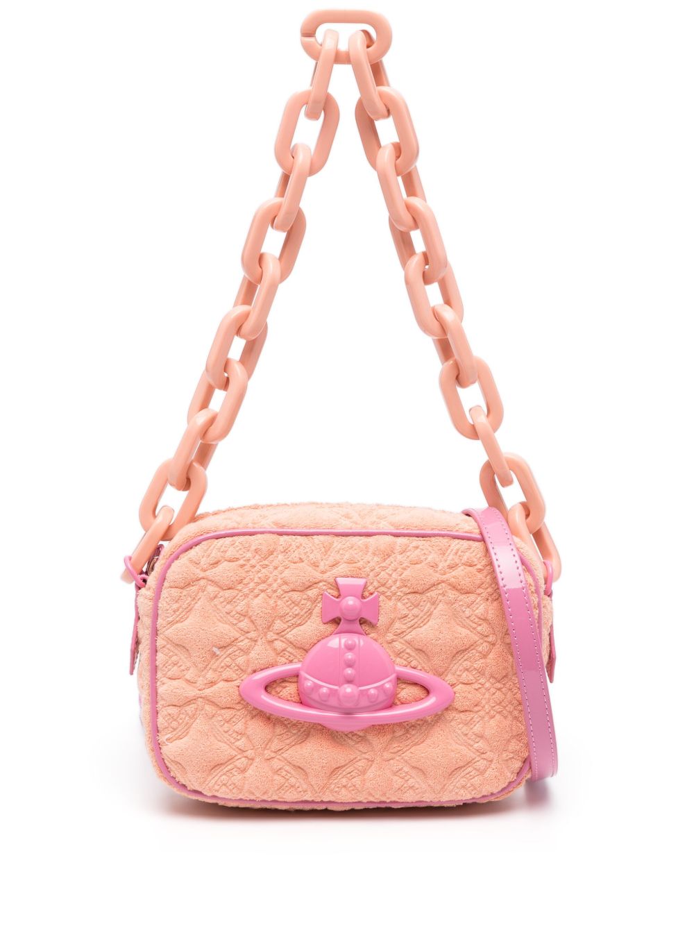 Vivienne Westwood Marianna 毛巾布单肩包 - 橘色