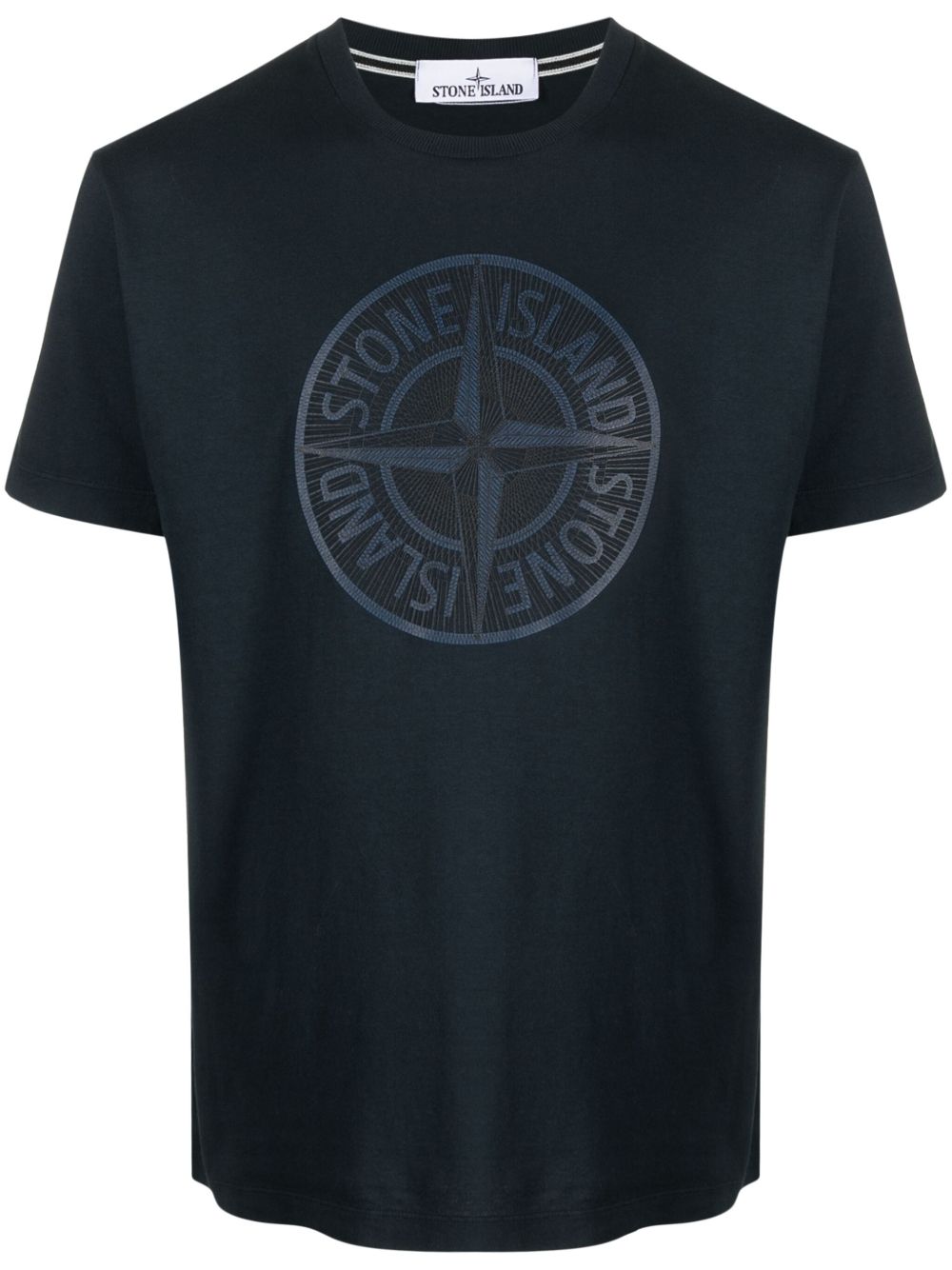Stone Island 罗盘印花棉T恤 - 蓝色