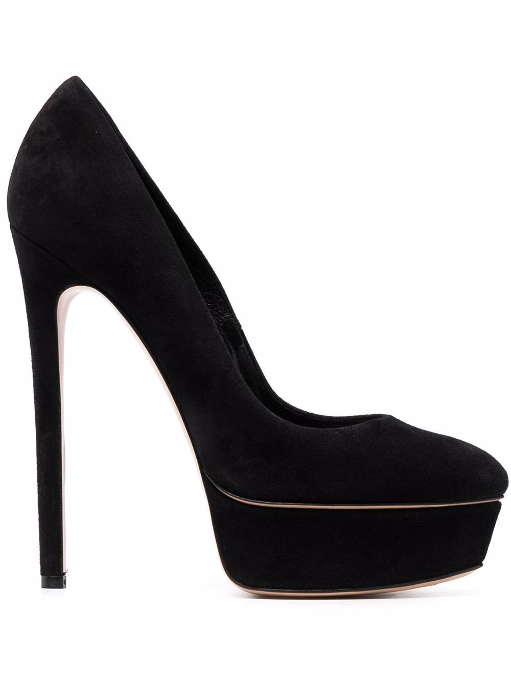 Casadei Flora 绒面皮高跟鞋 - 黑色