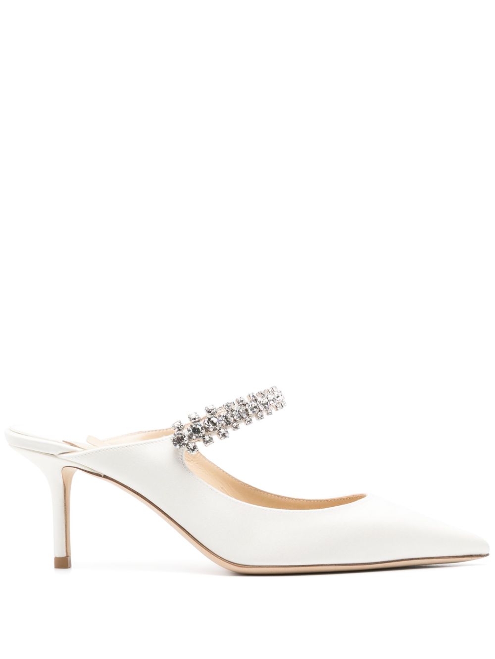 Jimmy Choo Bing 中跟皮质穆勒鞋 - 白色