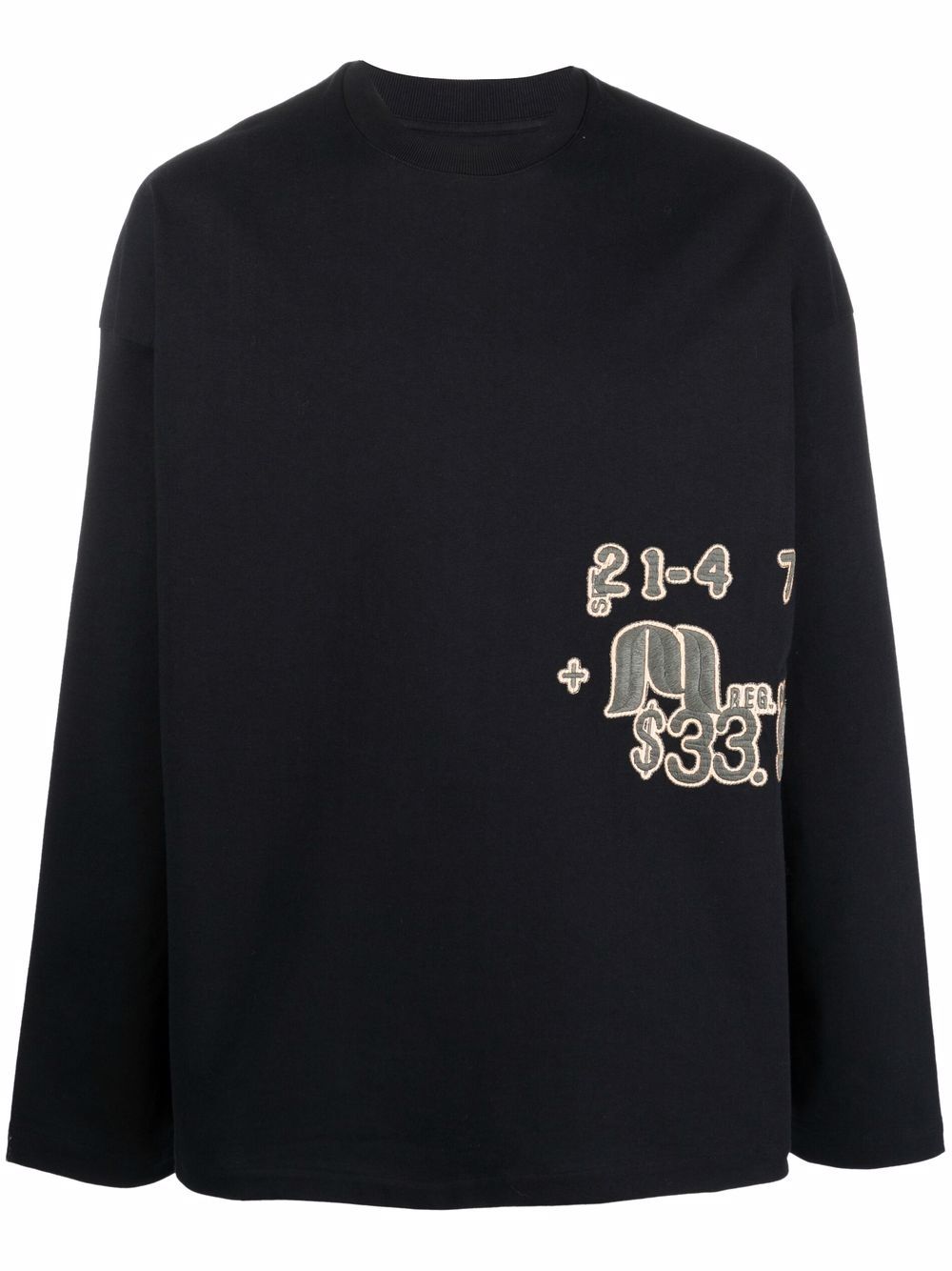 Jil Sander 刺绣长袖卫衣 - 黑色