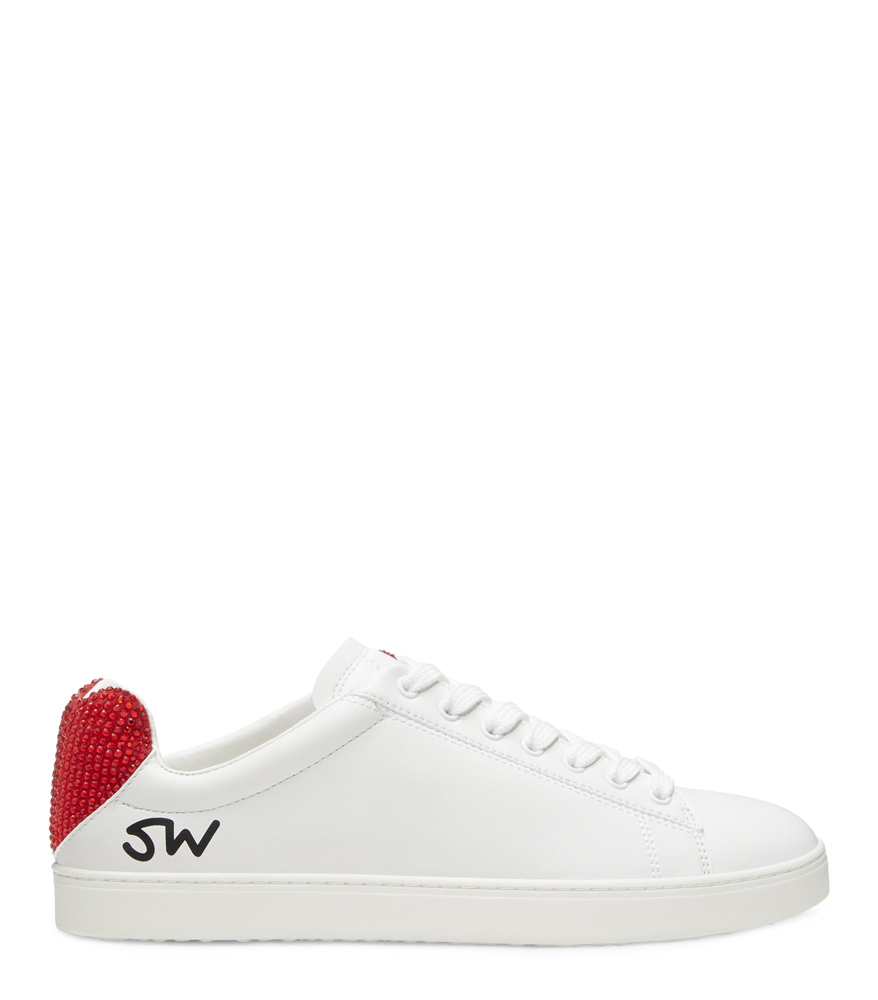 Stuart Weitzman Lovestruck Crystal Sneaker - Woman Sneakers White 37.5
