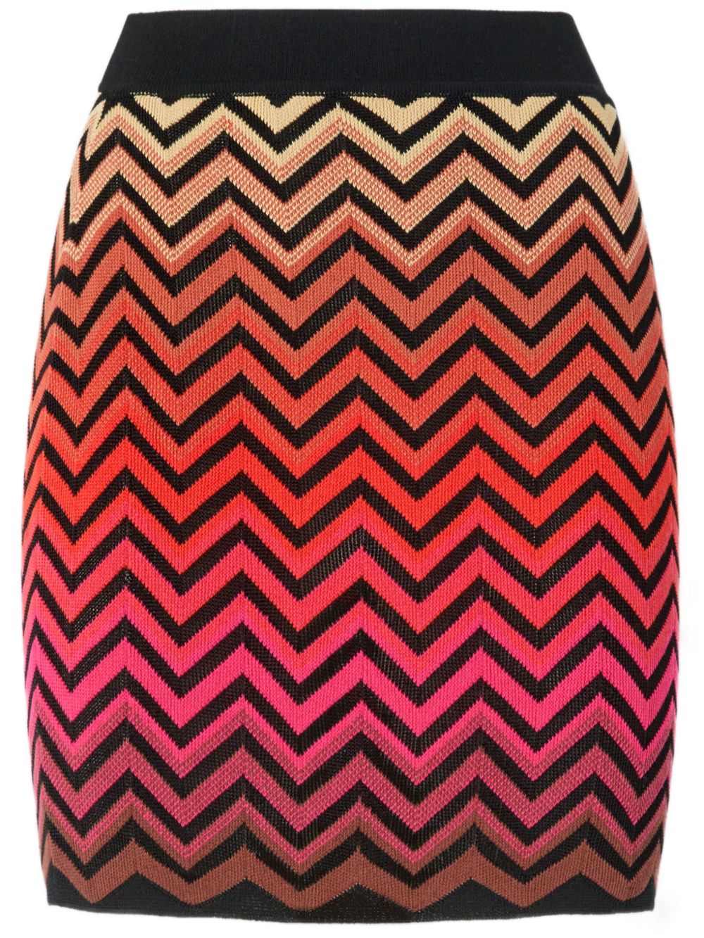 Missoni Z字形图案渐变色迷你半身裙 - 橘色