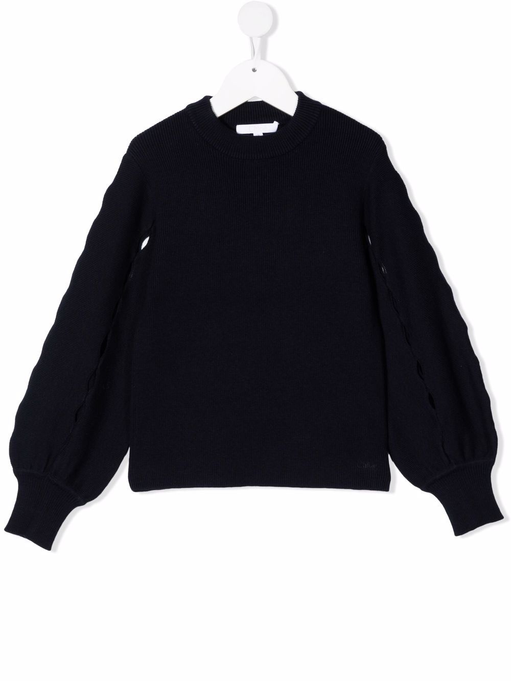 Chloé Kids 泡泡袖毛衣 - 蓝色