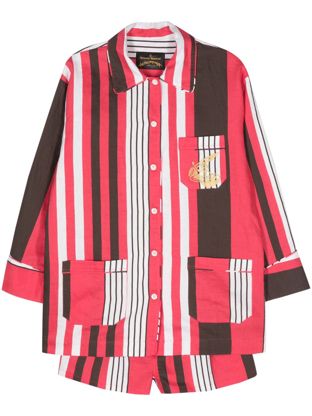 Vivienne Westwood Pre-Owned 条纹短裤套装（2018年典藏款） - 红色