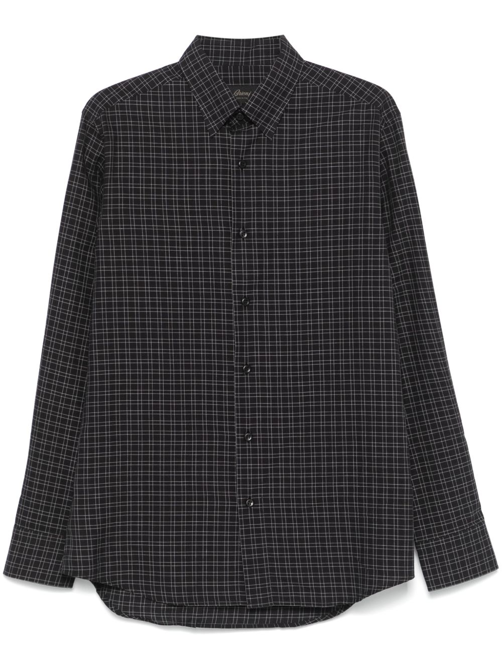 Brioni 格纹衬衫 - 黑色