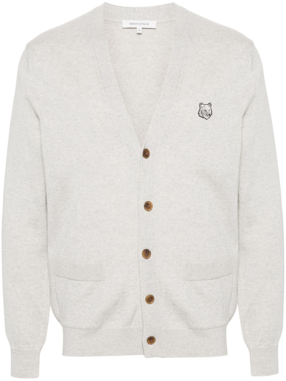 Maison Kitsuné Bold Fox Head 羊毛开衫 - 灰色
