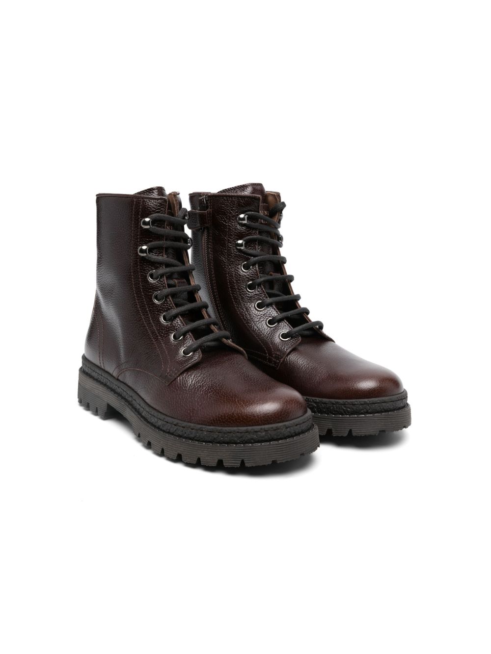 Brunello Cucinelli Kids 及踝皮靴 - 褐色