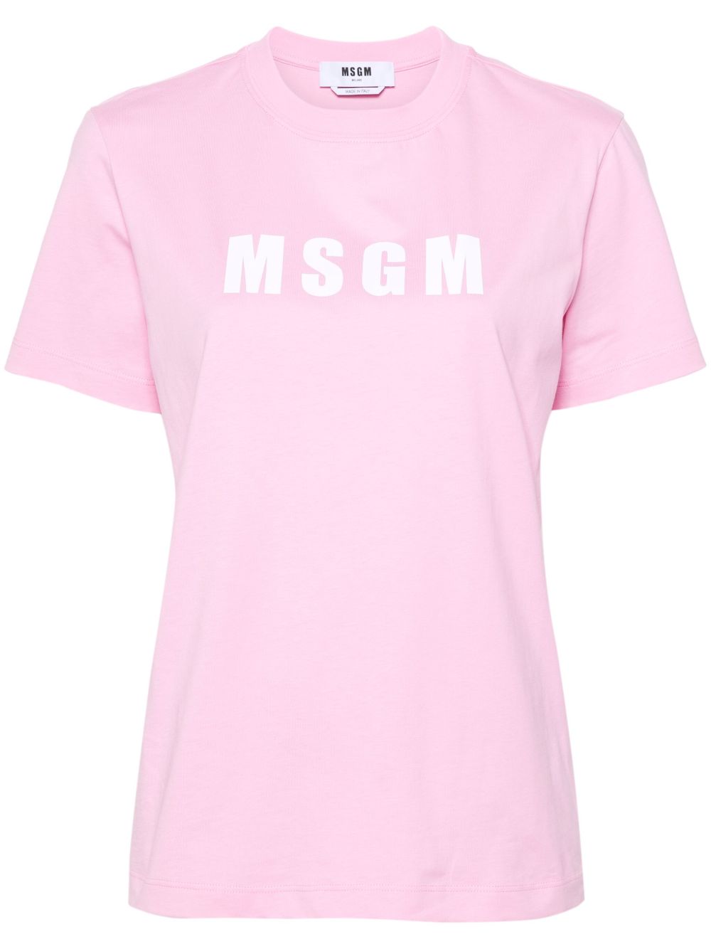 MSGM logo印花棉T恤 - 粉色