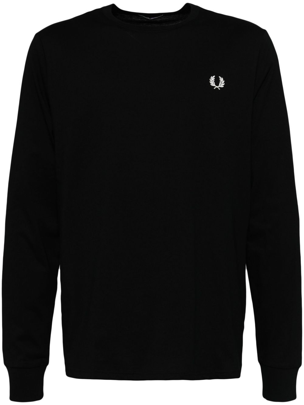 Fred Perry logo刺绣长袖T恤 - 黑色
