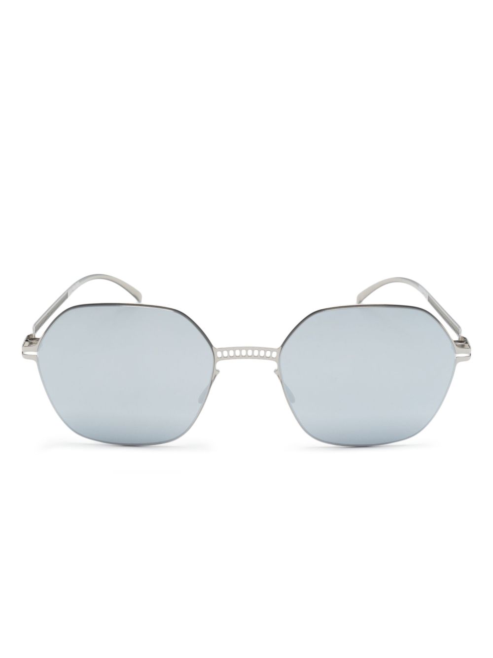 Mykita 几何形镜框太阳眼镜 - 银色