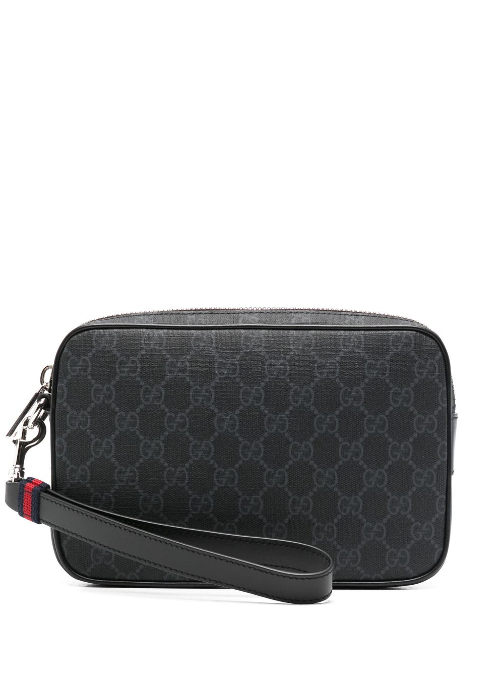 Gucci GG Supreme 帆布手拿包 - 黑色