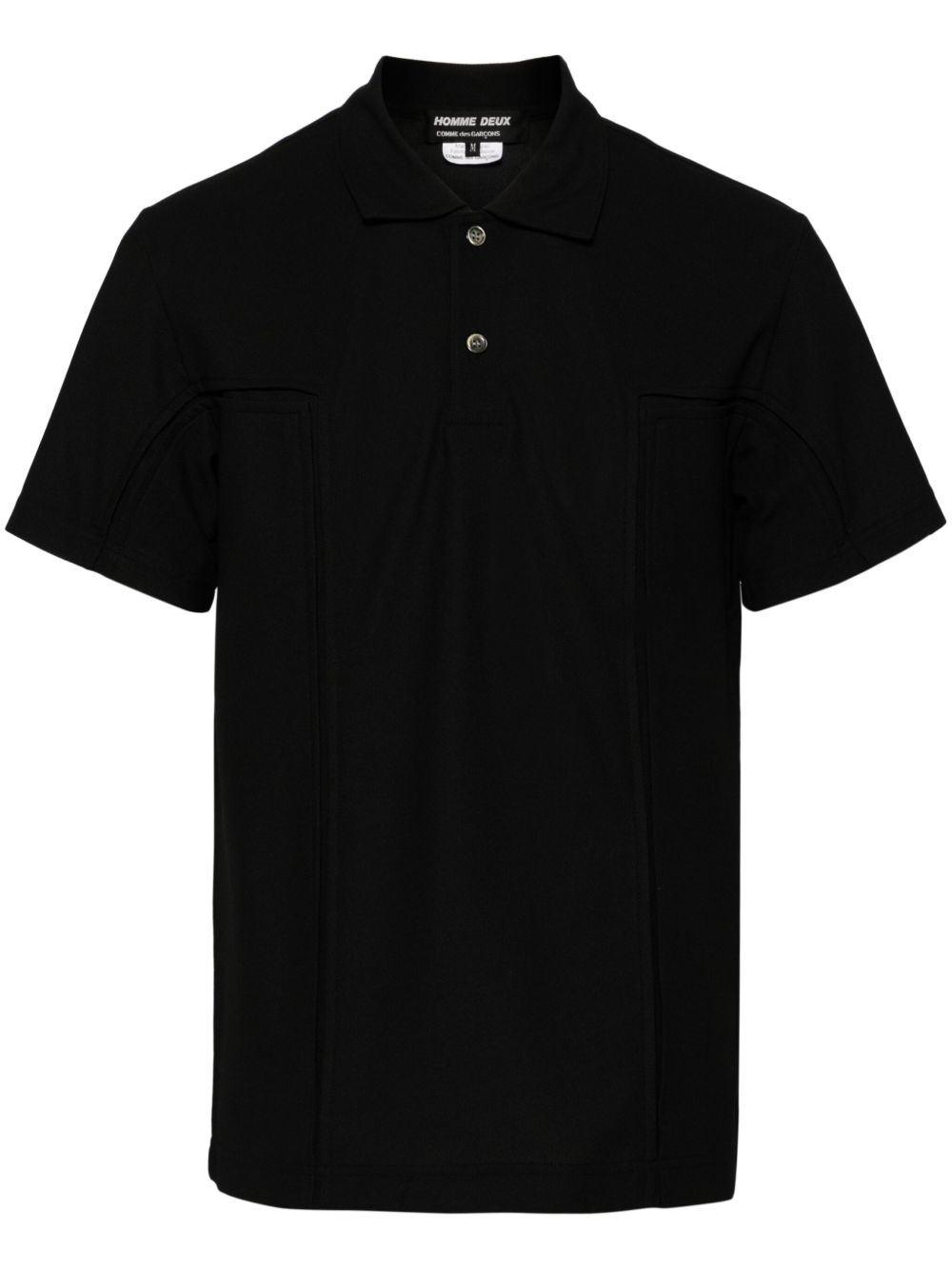 Comme des Garçons Homme Deux 凸缝线polo衫 - 黑色
