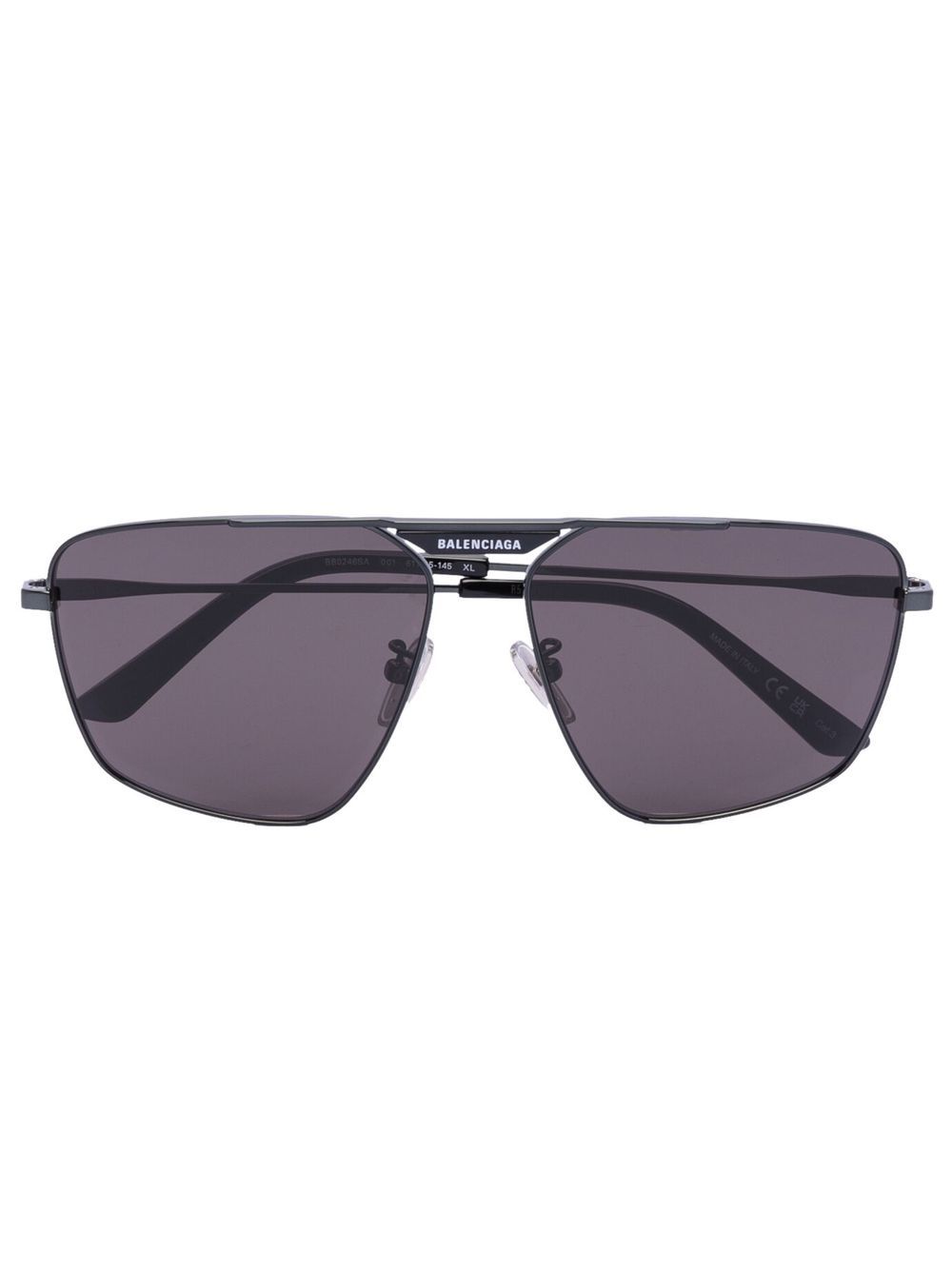 Balenciaga Eyewear 巴黎世家 几何形飞行员镜框太阳眼镜 - 黑色
