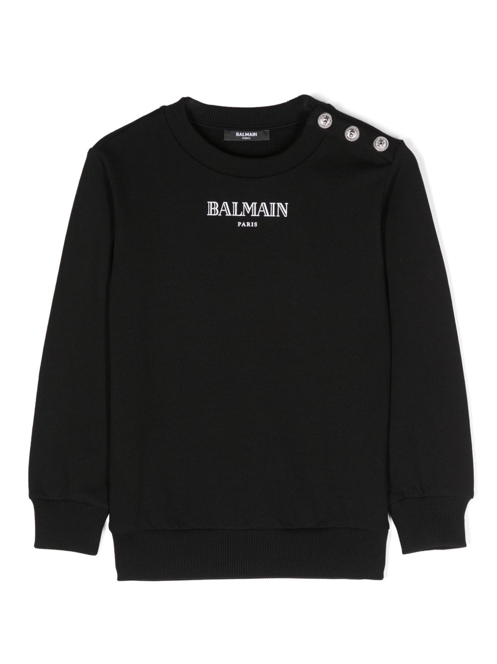 Balmain Kids logo印花棉卫衣 - 黑色