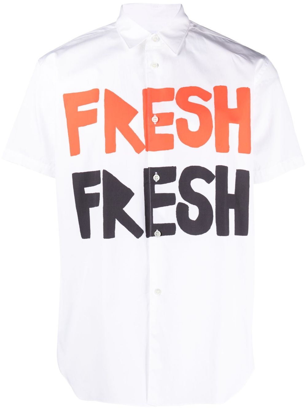 Comme Des Garçons Shirt 图案印花棉衬衫 - 白色