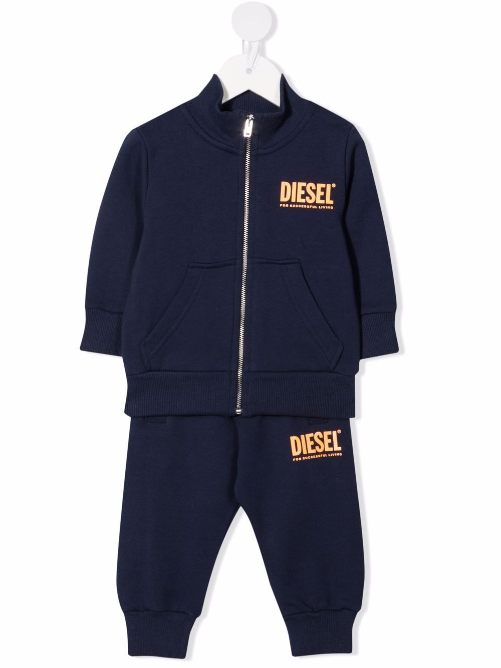 Diesel Kids logo印花运动套装 - 蓝色