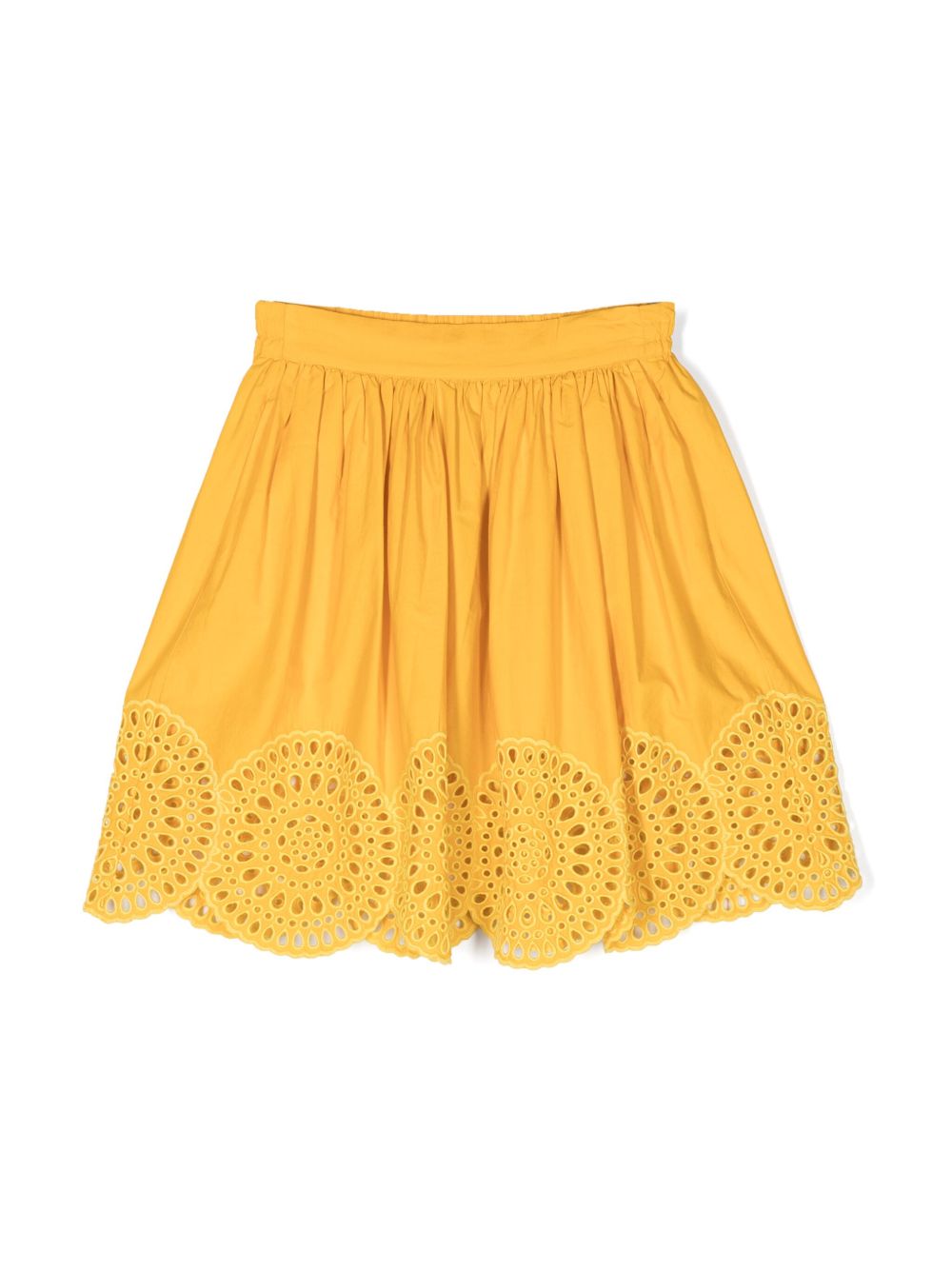 Stella McCartney Kids 马德拉刺绣半身裙 - 黄色
