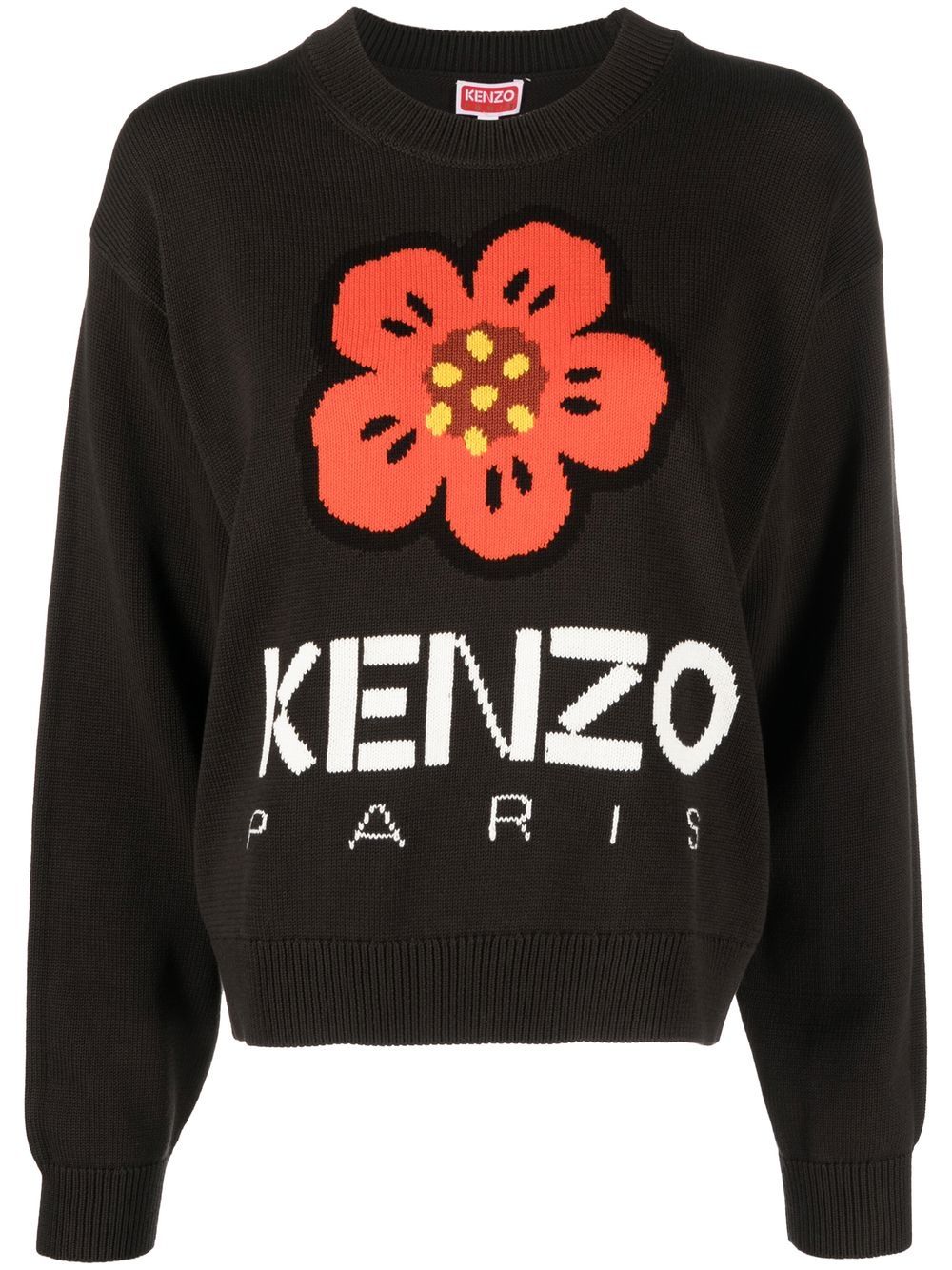 Kenzo Boke Flower 嵌花针织毛衣 - 黑色