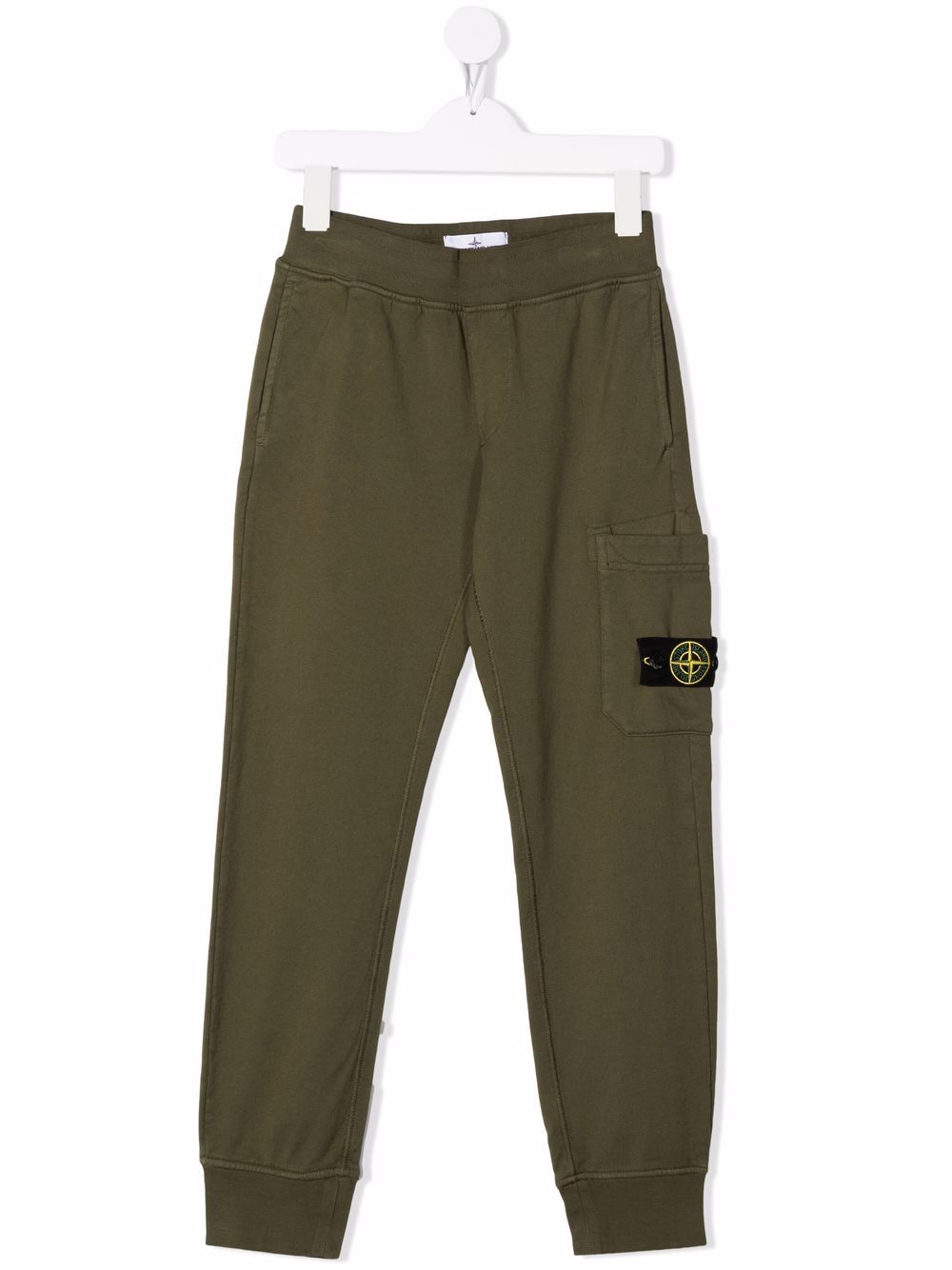 Stone Island Junior 标贴运动裤 - 绿色