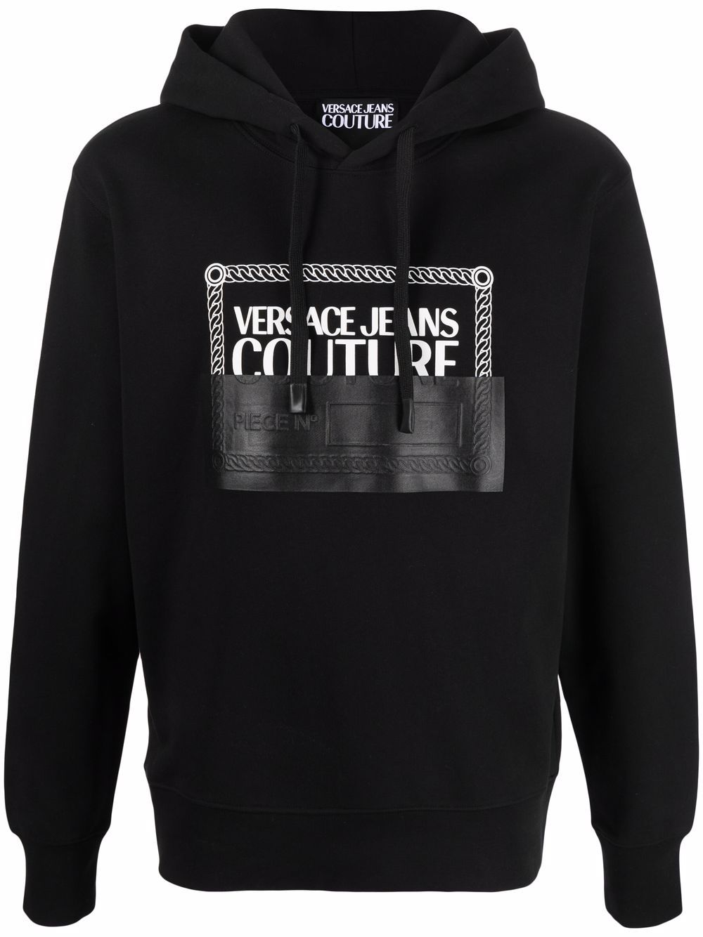 Versace Jeans Couture 范思哲 logo印花棉连帽衫 - 黑色