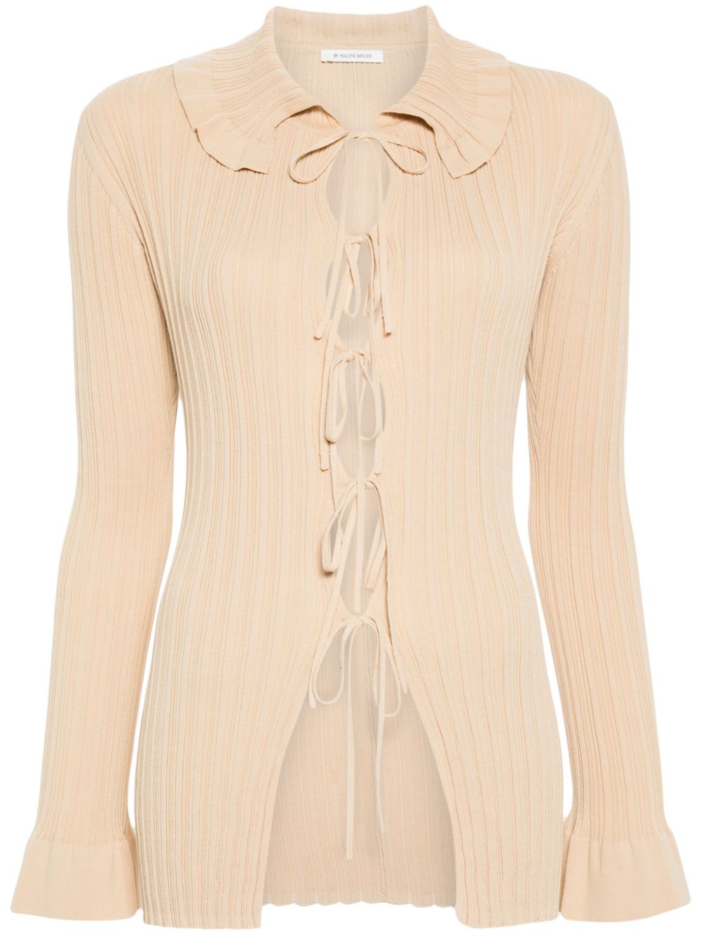 By Malene Birger 荷叶边罗纹开衫 - 褐色