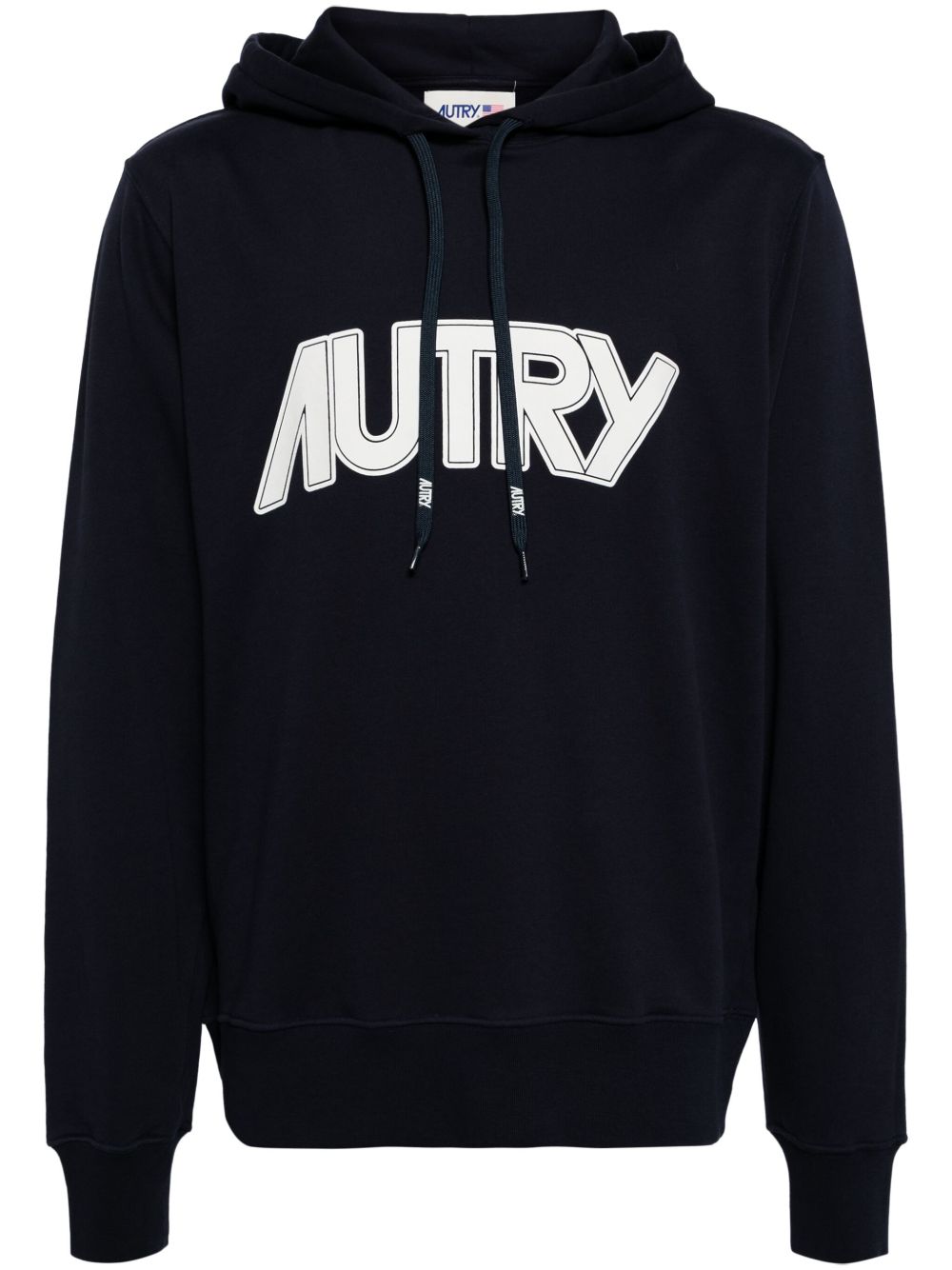 Autry logo印花棉连帽衫 - 蓝色