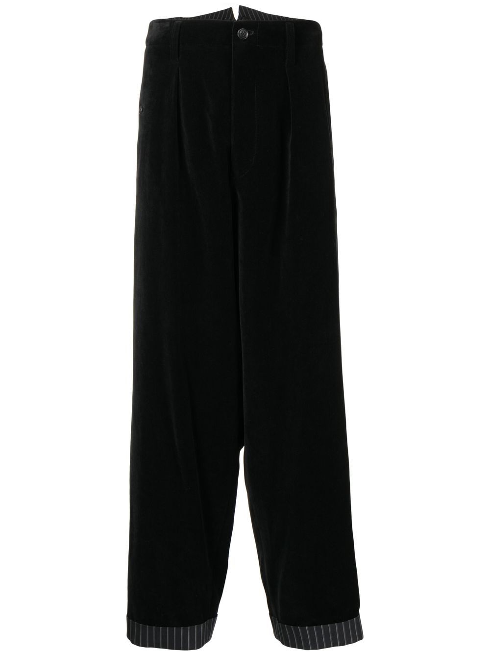 Yohji Yamamoto 高腰阔腿裤 - 黑色