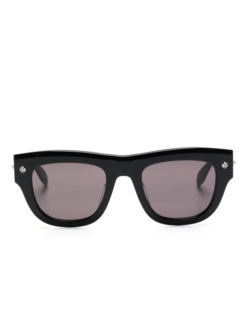 Alexander McQueen Eyewear 尖钉细节D形框太阳眼镜 - 黑色