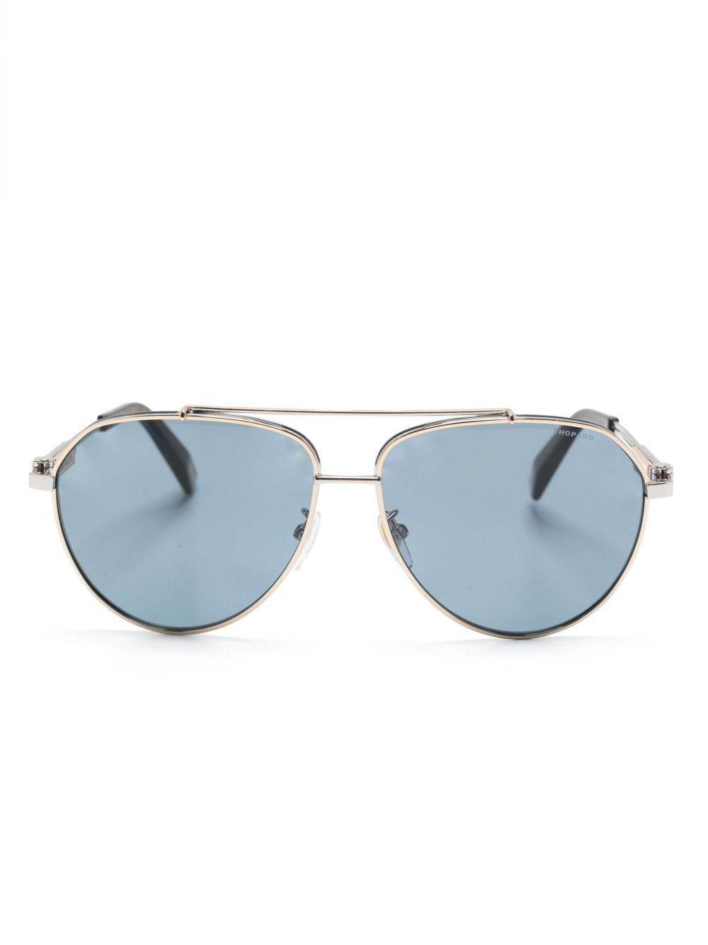 Chopard Eyewear logo标牌飞行员镜框太阳眼镜 - 金色